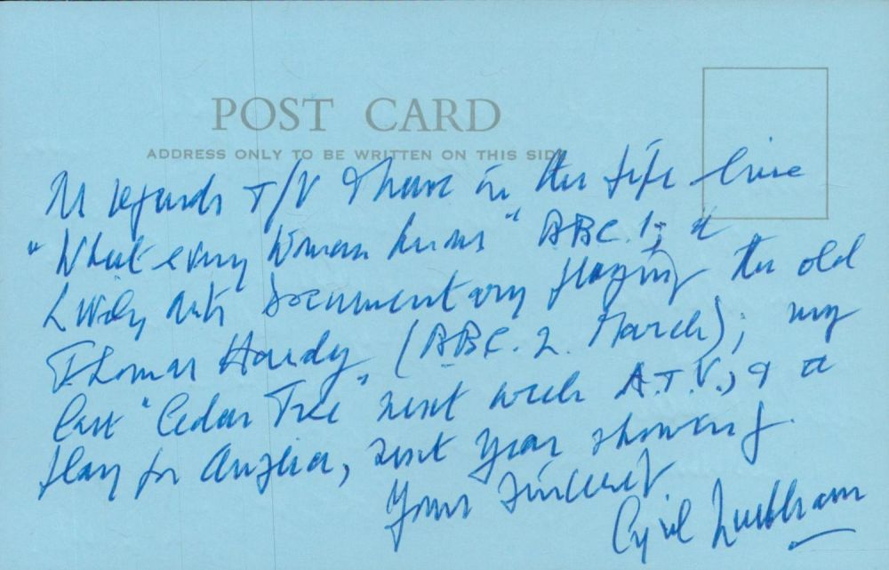Lot 452: Cyril Luckham Two Page Handwritten Signed Letter From...