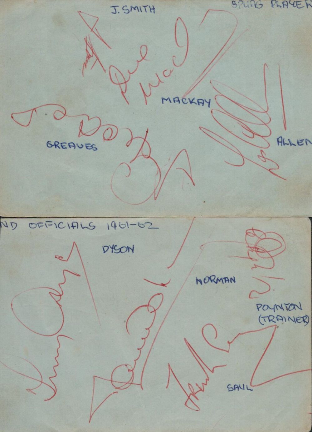 Lot 485: Tottenham Hotspur 1961 62 multi signed album pages...