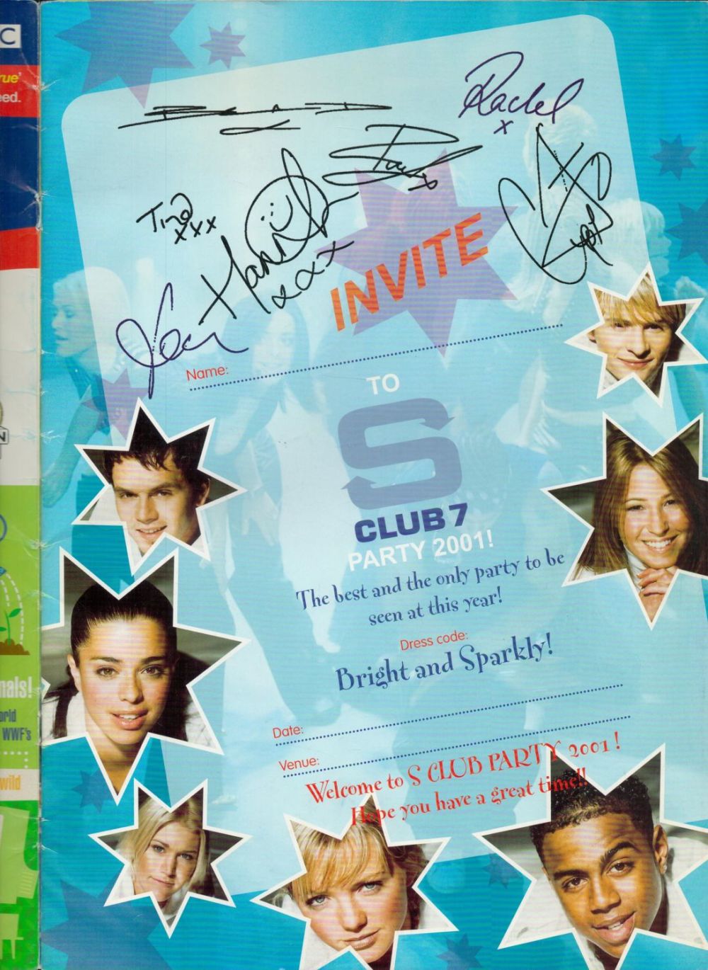 Lot 506: S Club 7 signature piece includes 4 signed...