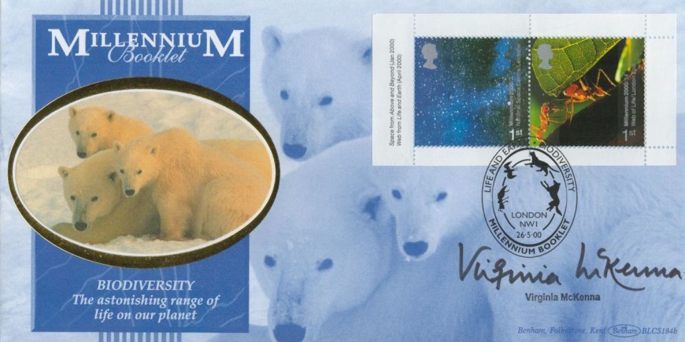 Lot 545: Virginia McKenna Signed Millenium Booklet FDC May 2000....