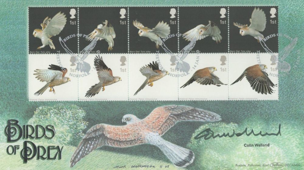 Lot 546: Colin Welland signed Birds of Prey Benham FDC...