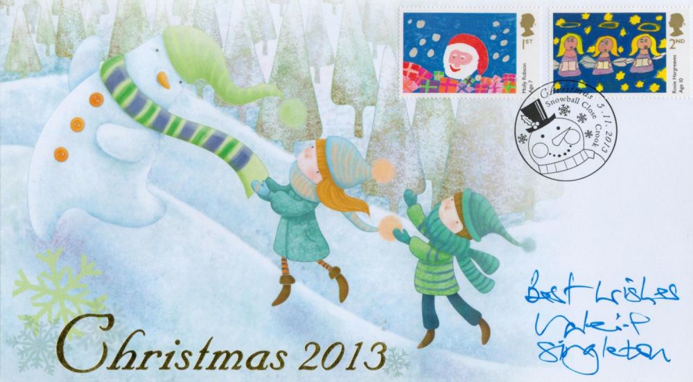 Lot 553: Valerie Singleton signed Christmas 2013 Buckingham FDC PM...
