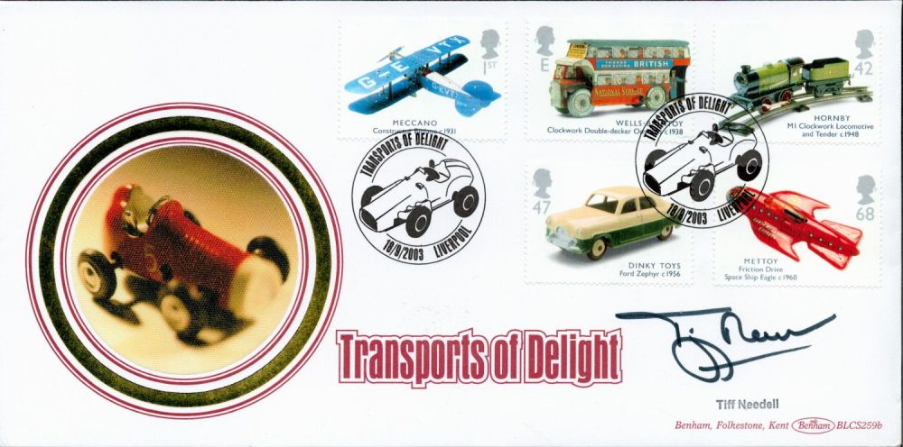 Lot 579: Tiff Needell signed Transport of Delight Benham FDC...