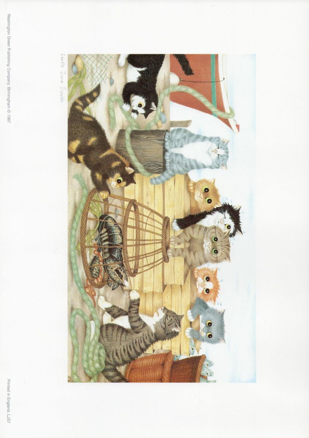 Lot 603: Linda Jane Smith Print. Print Showing Cats. Printed...