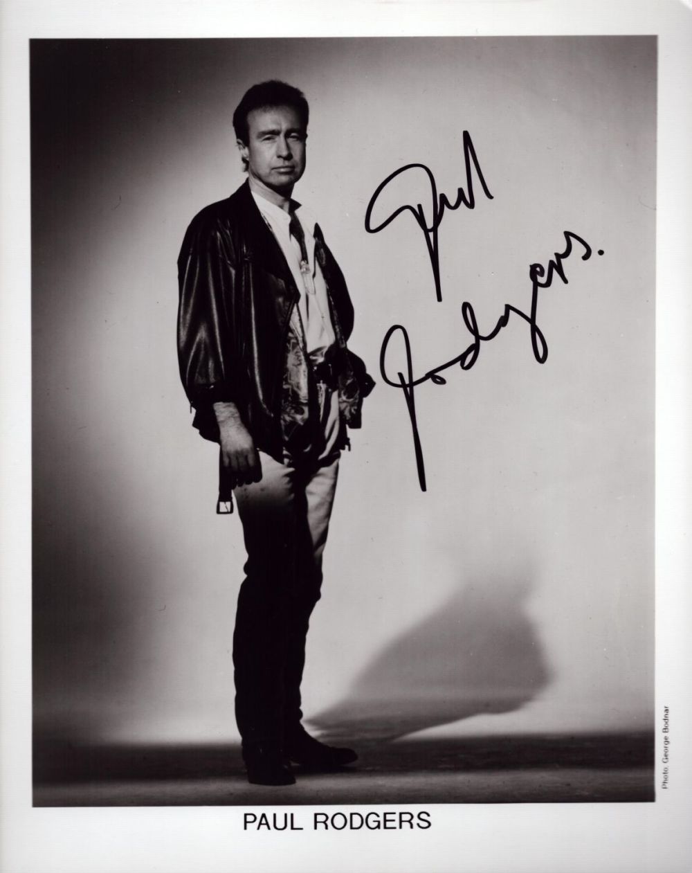 Lot 672: Paul Rodgers signed 10x8 inch black and white...