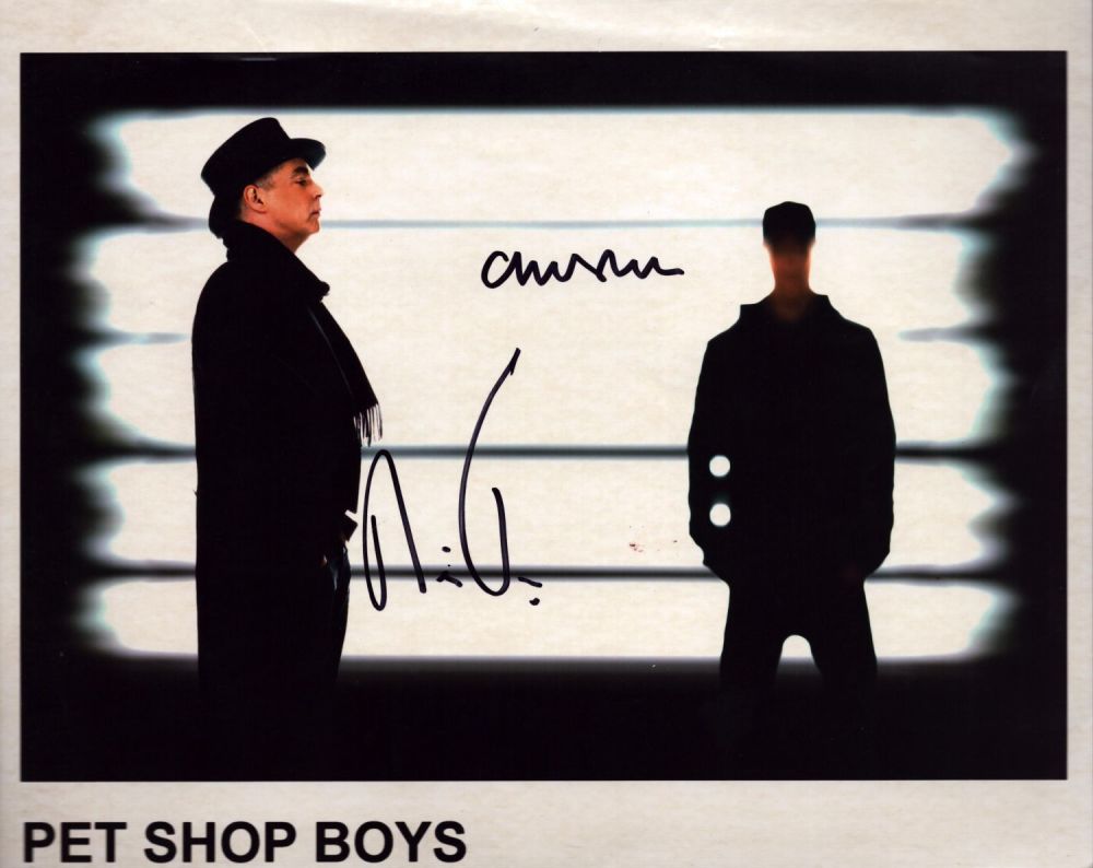 Lot 675: Pet Shop Boys signed 10x8 inch black and...