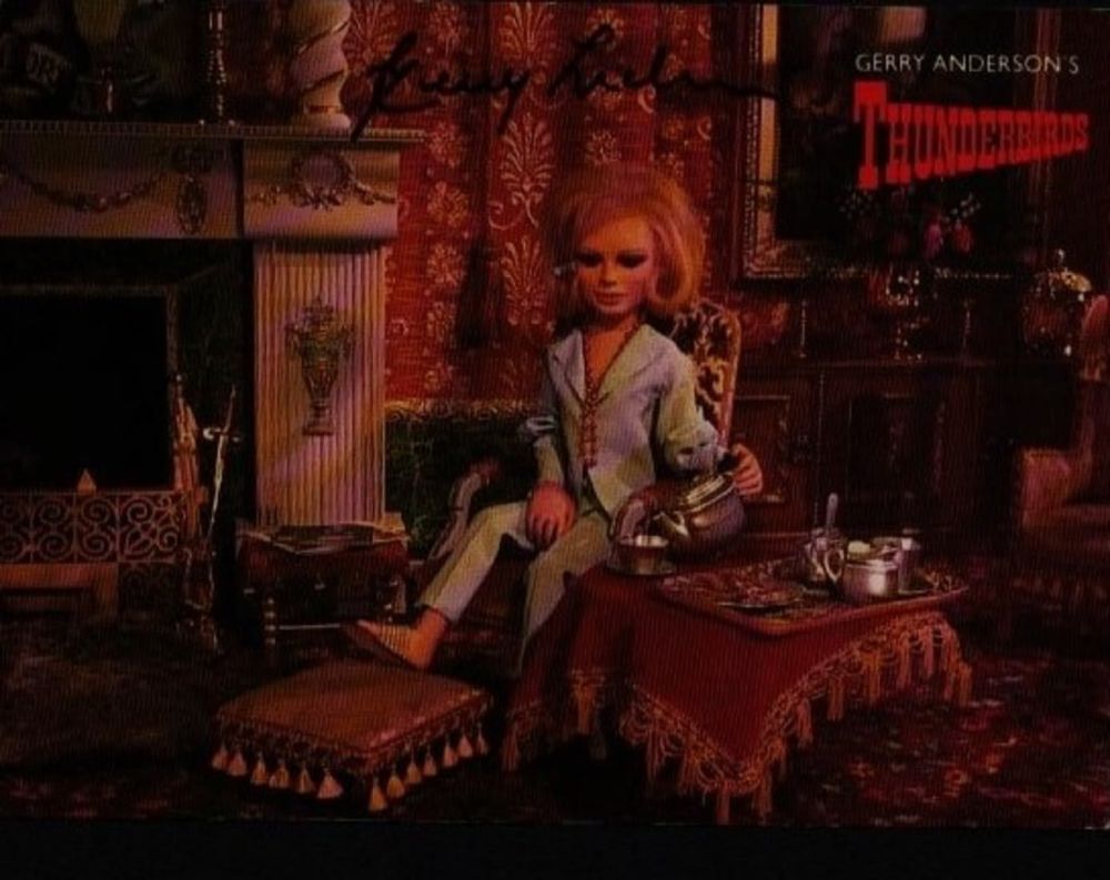 Lot 702: Gerry Anderson signed Thunderbirds postcard. Good condition. All...