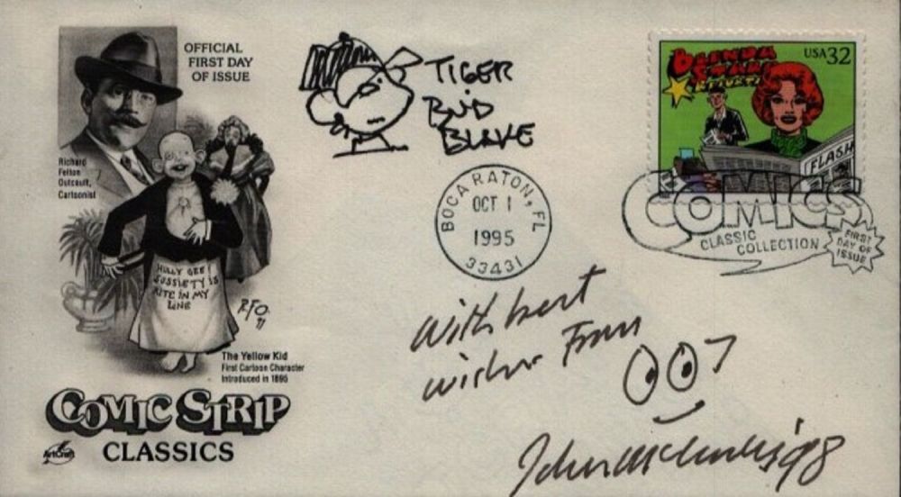 Lot 704: John Mccusky signed Comic Strip FDC. Good condition....