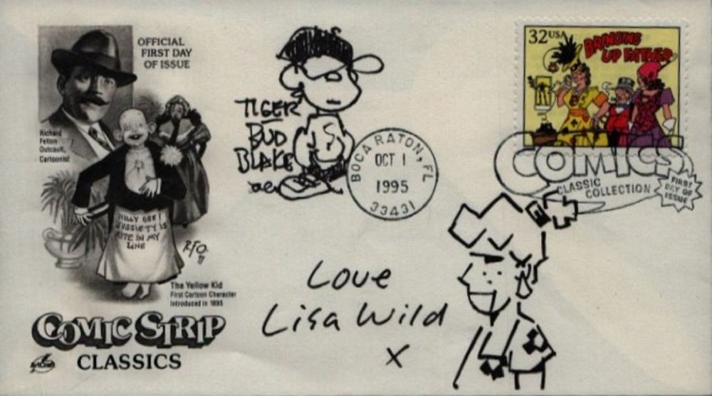 Lot 705: Lisa Wild signed Comic Strip FDC. Good condition....