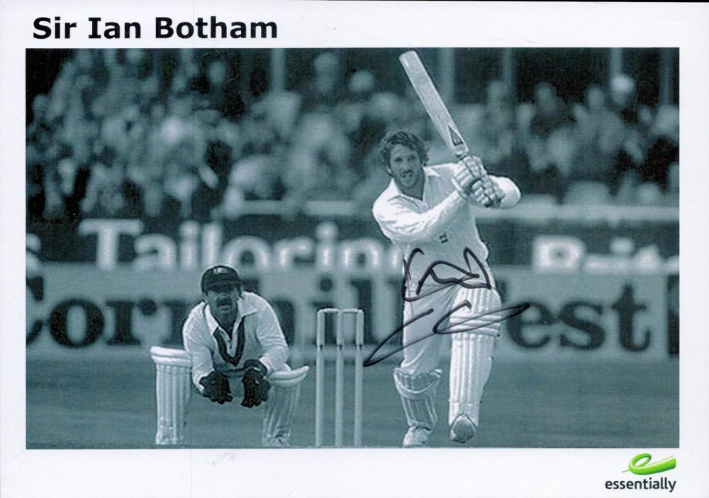 Lot 91: Ian Botham signed 8x6 inch black and white...