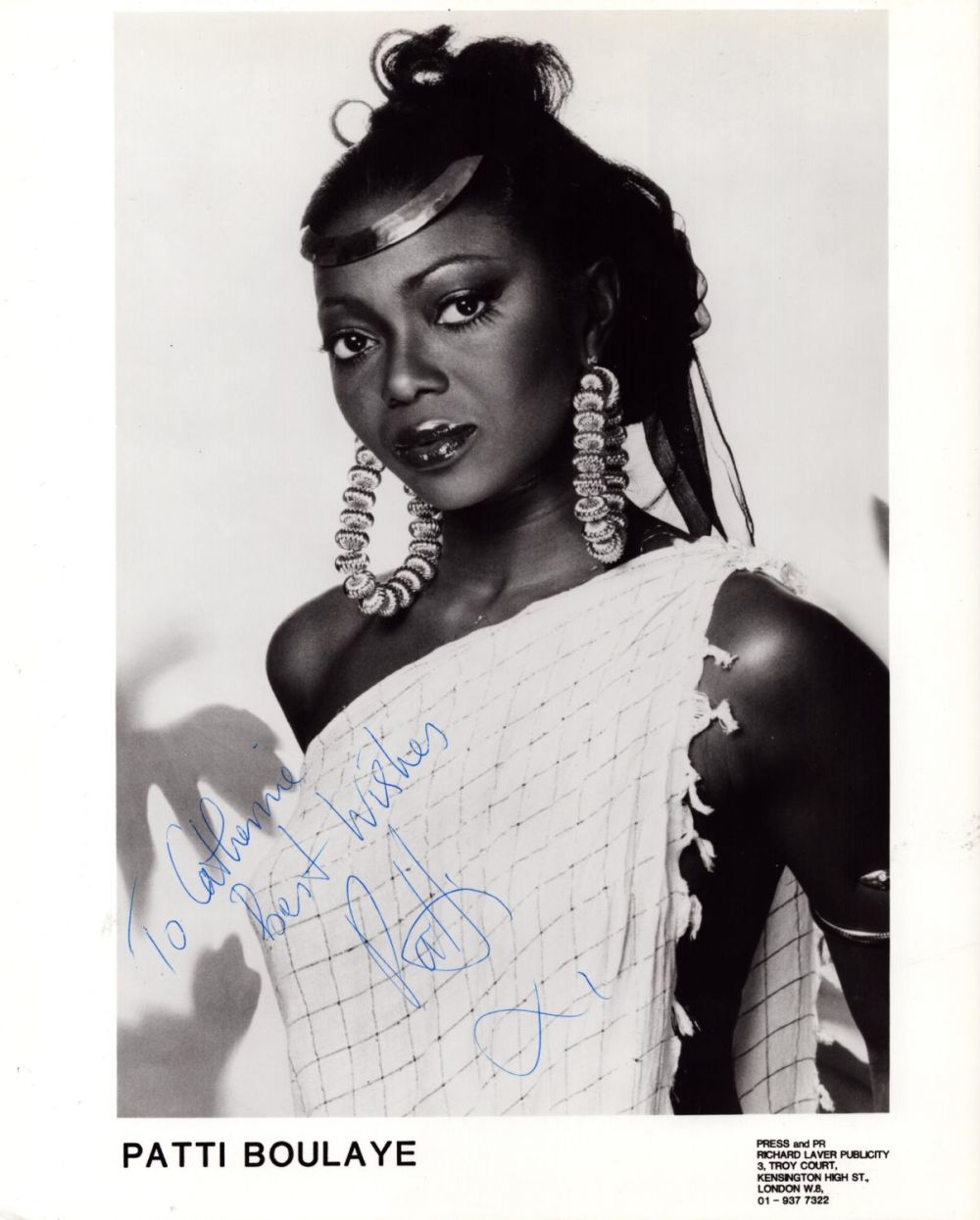 Lot 97: Nigerian singer Patti Boulaye signed 10 x 8...