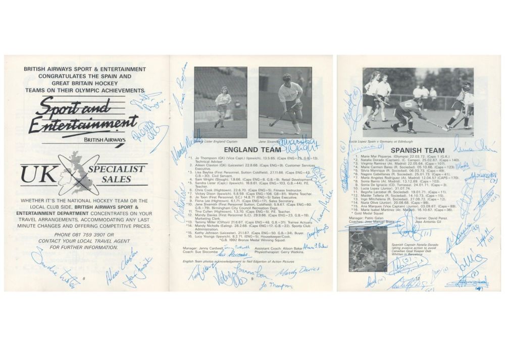 Lot 178: Hockey Typhoo Teacup Women's International 1992 multi signed...