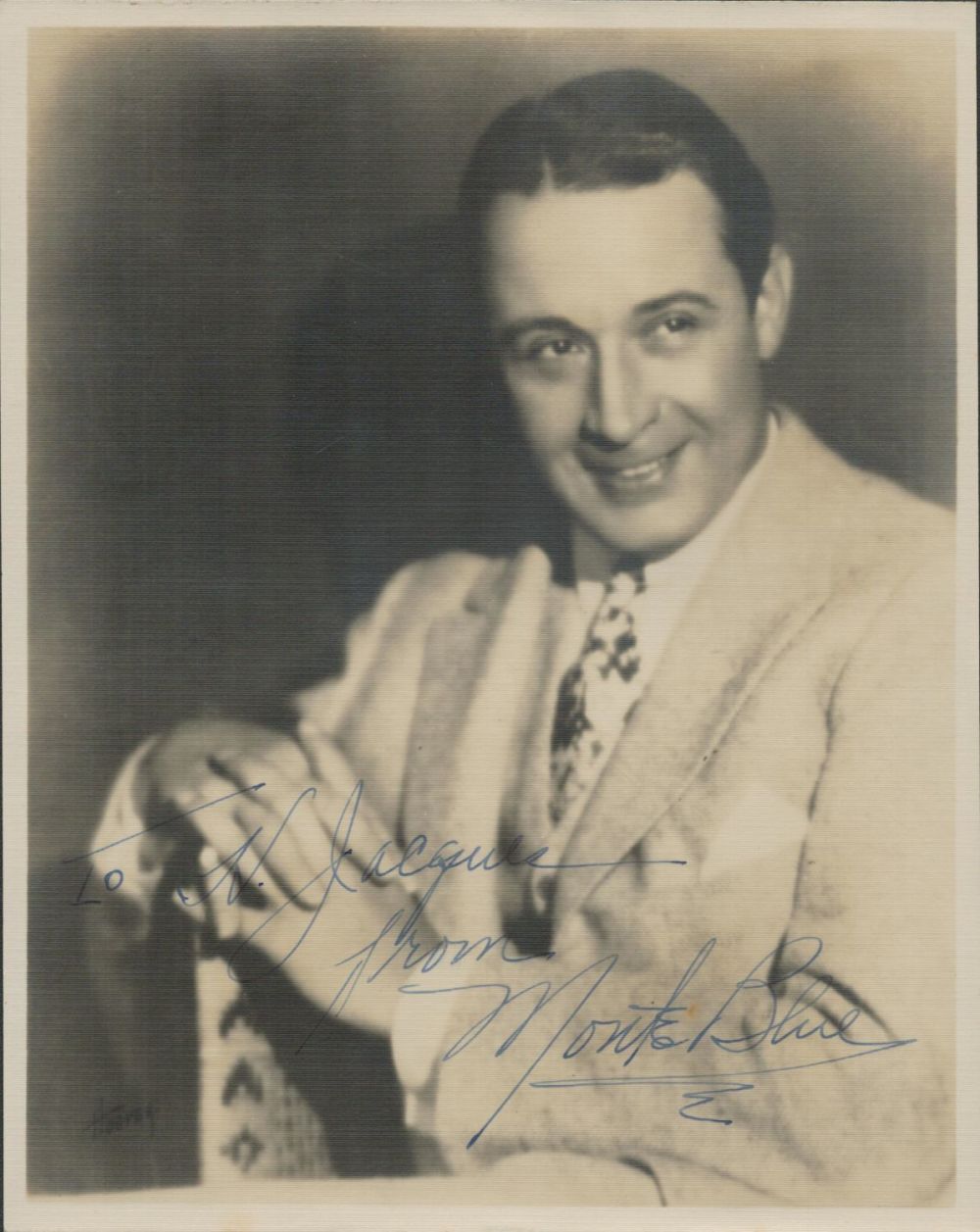 Lot 211: Monty Blue (1887 1963), a signed and dedicated...