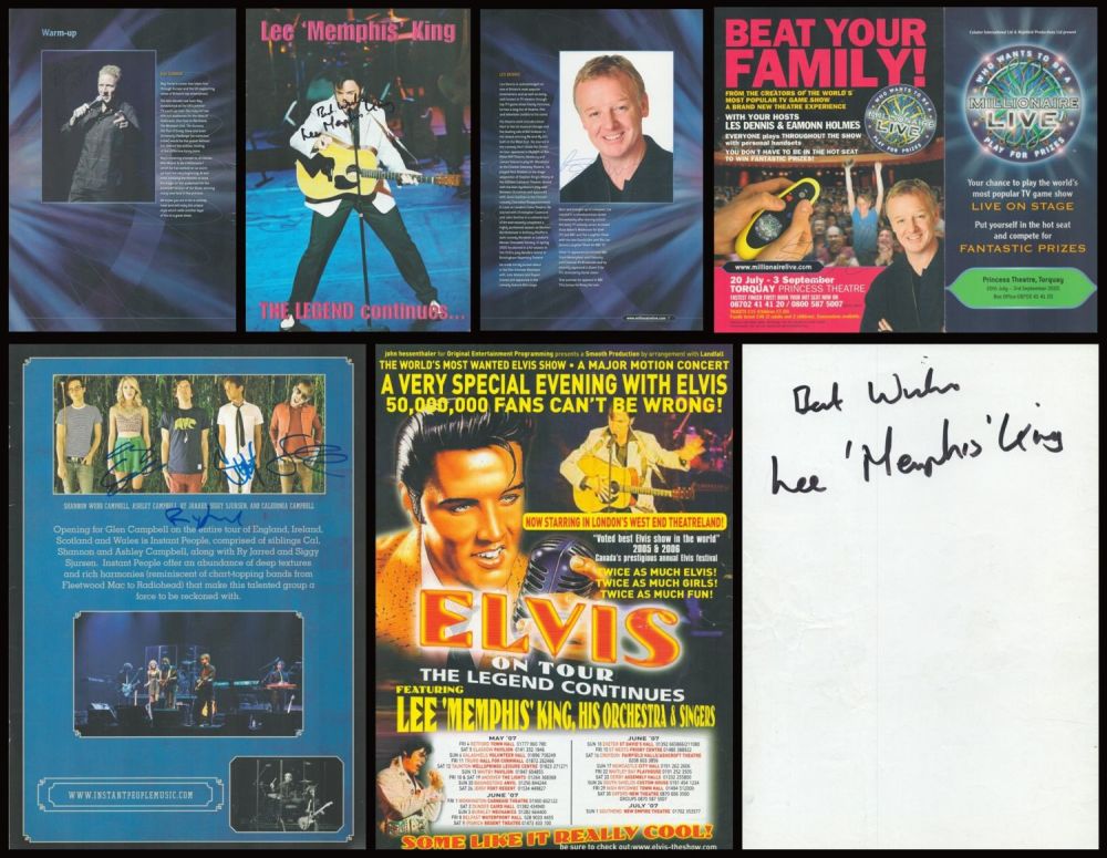 Lot 221: Signed Programme collection includes three items Glen Campbell...
