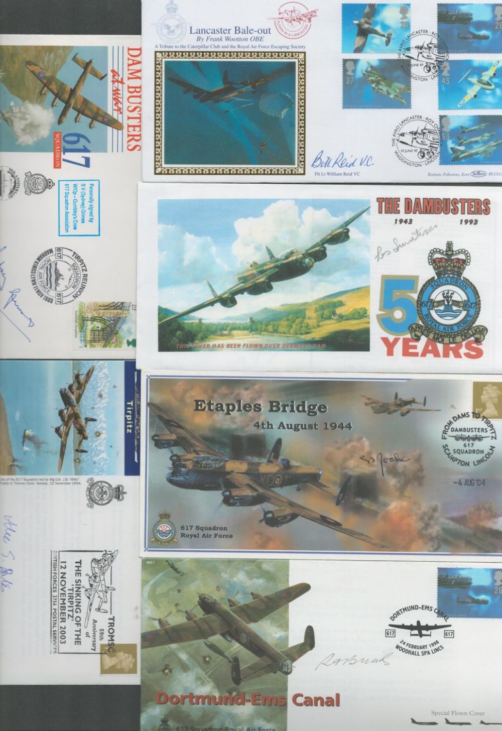 Lot 222: WWII FDC RAF collection 6 signed covers includes...