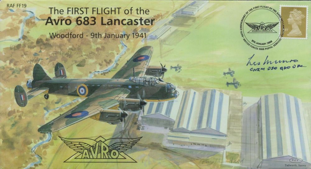 Lot 229: WW2 Sqn Ldr Les Munro Signed 1st Flight...