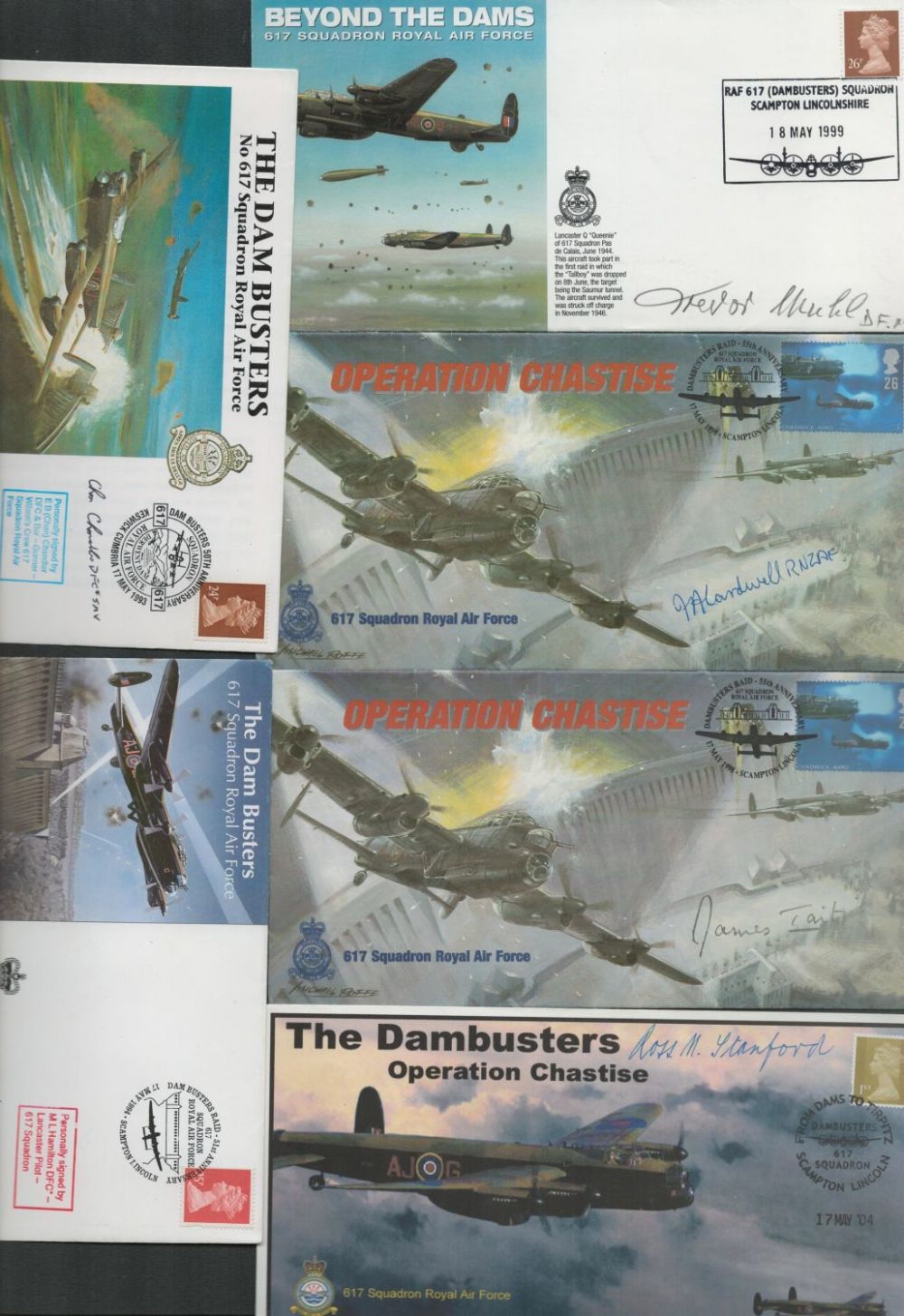 Lot 230: MILITARY Collection of 6 FDC. WW2 617 Sqn...