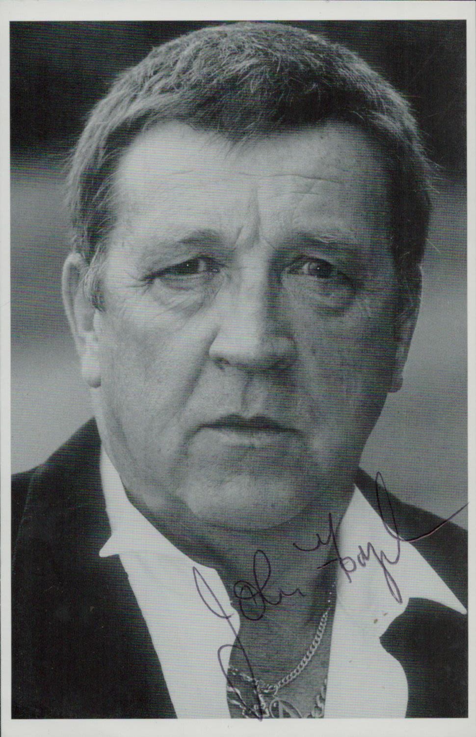 Lot 278: John Forgeham signed 6x4inch black and white. Good...
