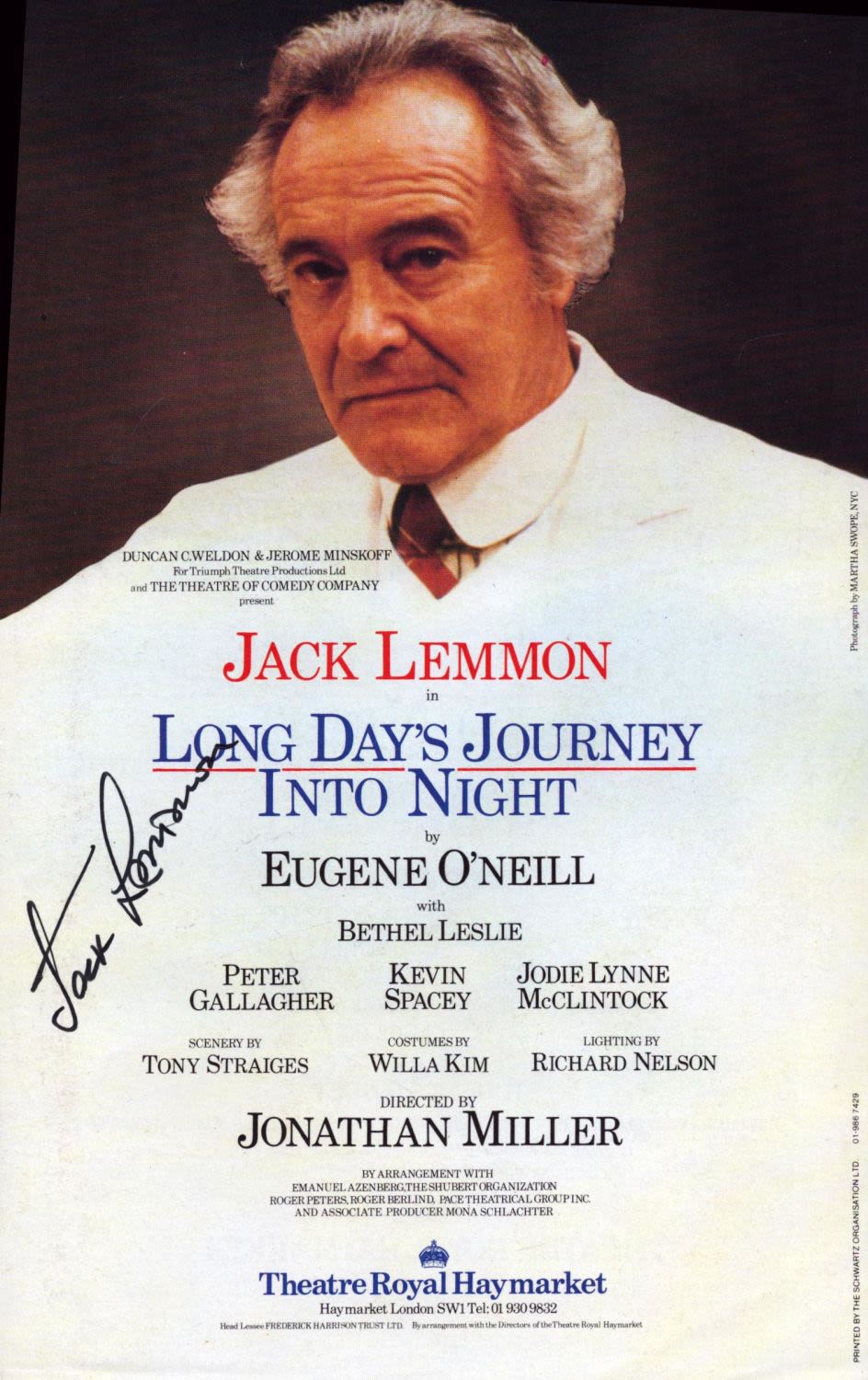 Lot 324: Jack Lemmon signed flyer, Long Day's Journey Into...