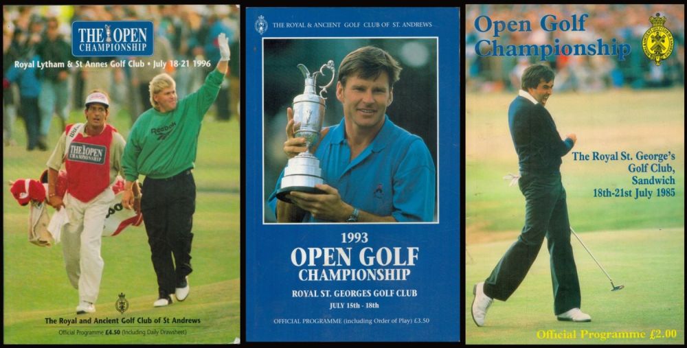 Lot 329: 3 Golf Programmes collection. Open Golf Championship The...