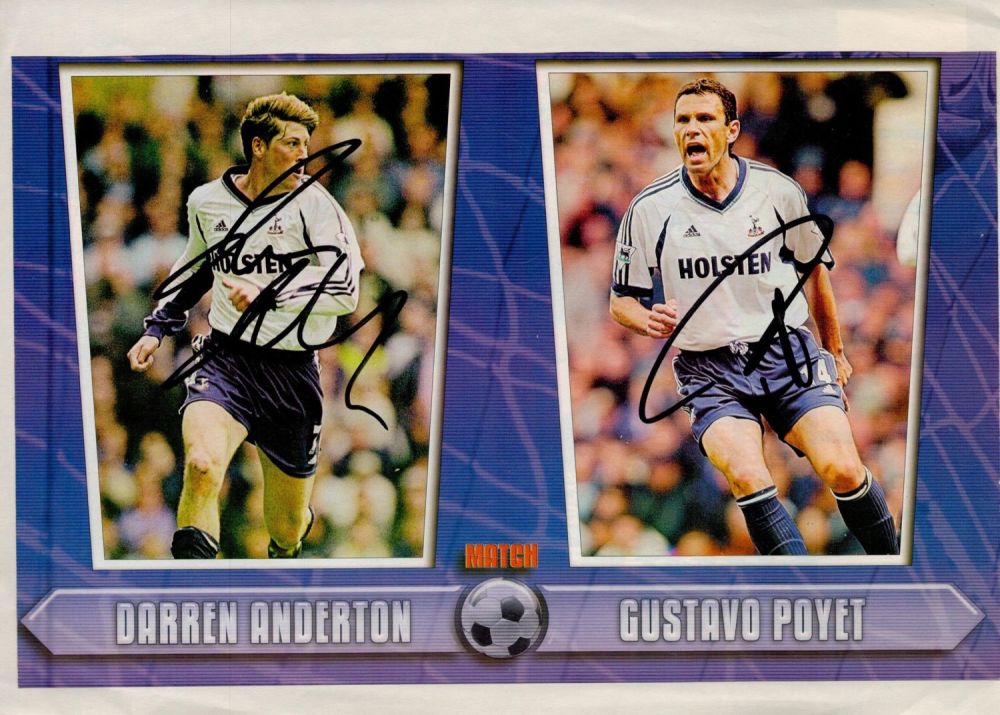 Lot 366: Darren Anderton and Gustavo Poyet signed 12x8 colour...