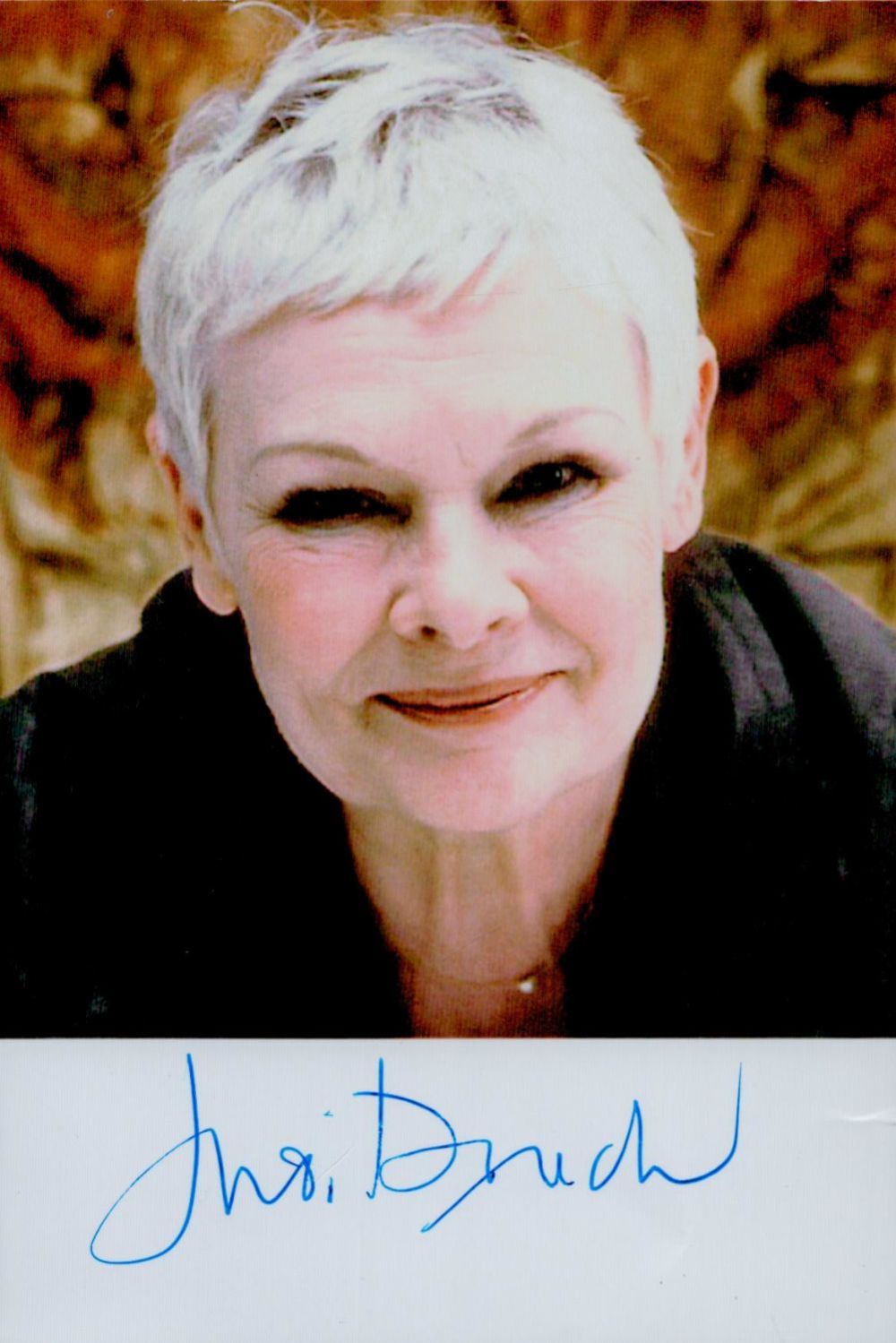 Lot 386: Judi Dench signed colour photo Approx 6x4 Inch....