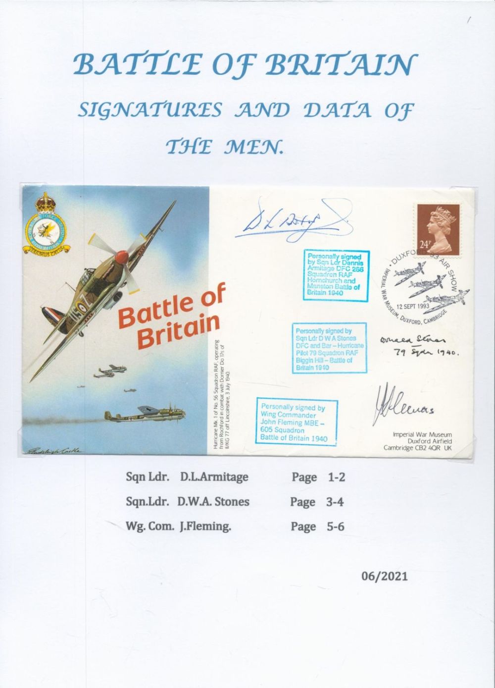 Lot 388: WW2. Sqn Ldr Dennis Armitage DFC, Sqn Ldr...