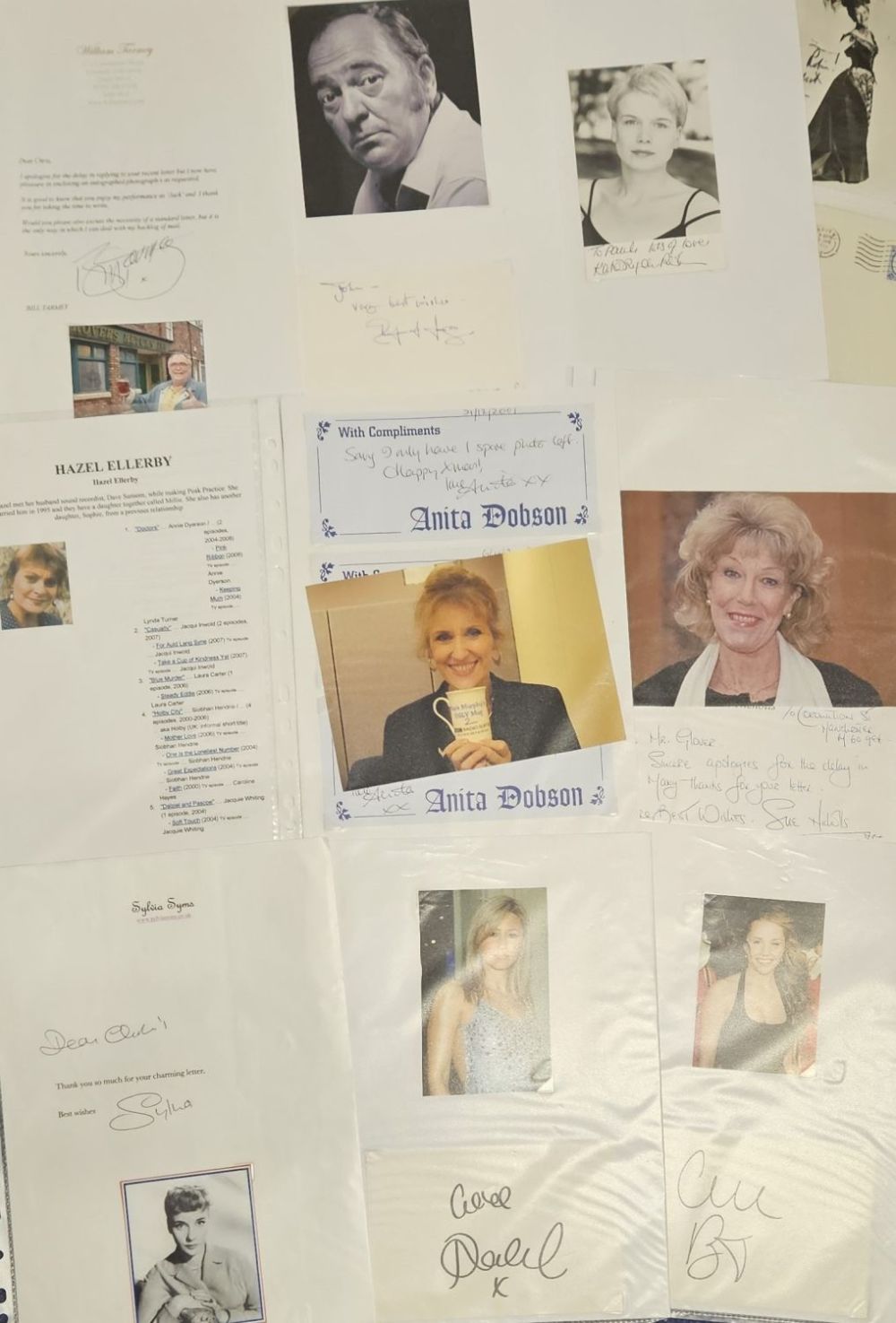 Lot 392: Collection of 10 Assorted. Signed Sylvia Syms TLS,...