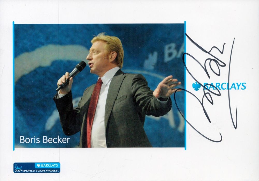 Lot 406: Boris Becker signed 8x6 inch colour promo photo....