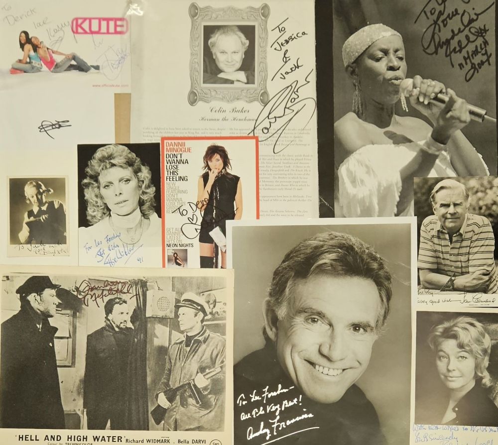 Lot 418: Collection of 10 Assorted. Beryl Reid signed 5x4...
