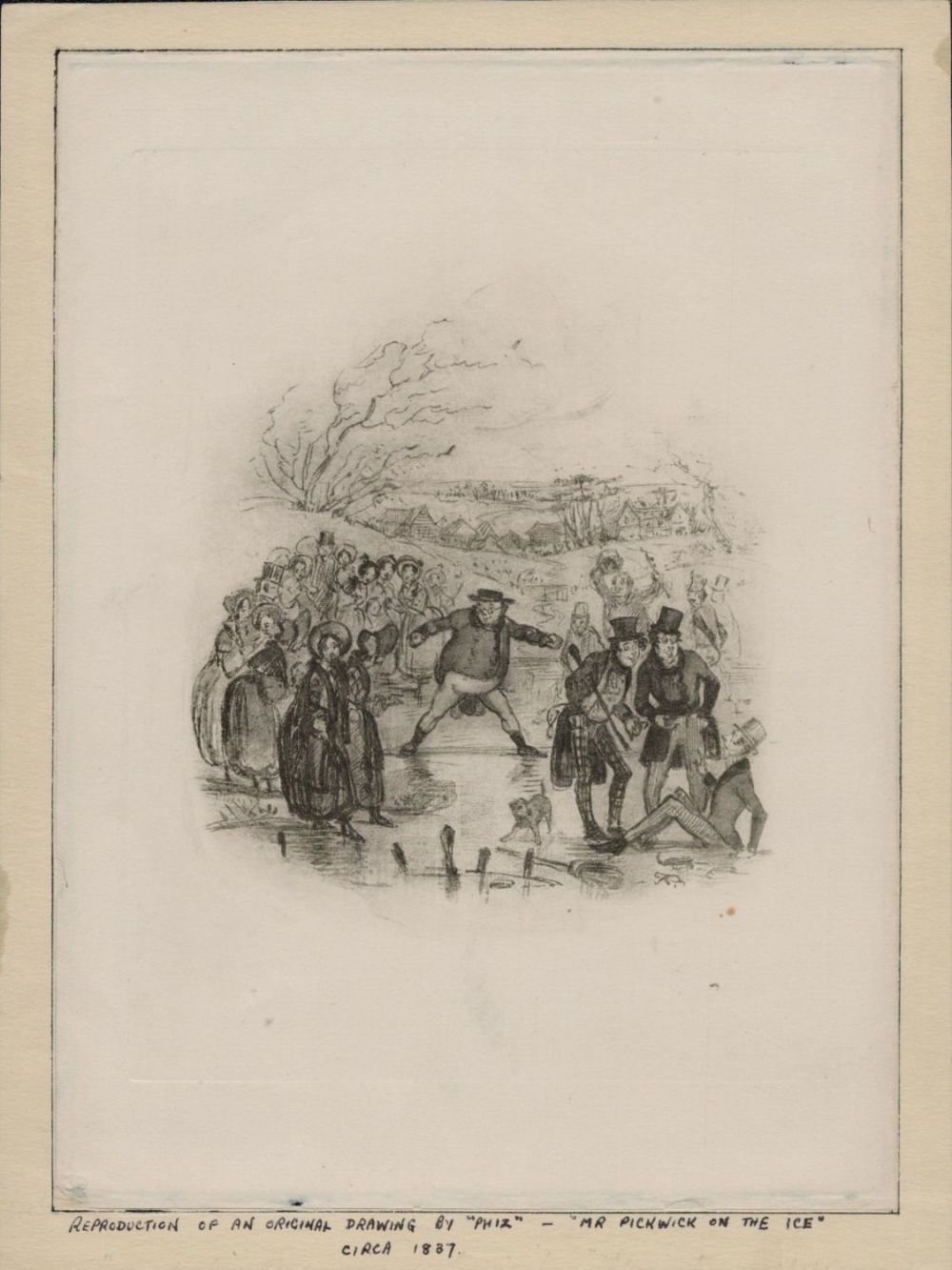 Lot 430: Vintage Reproduction of an original drawing by ""PHIZ""...