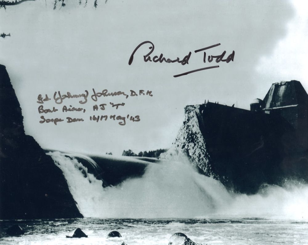 Lot 522: The Dambusters 8x10 Mohne Dam photo signed by...