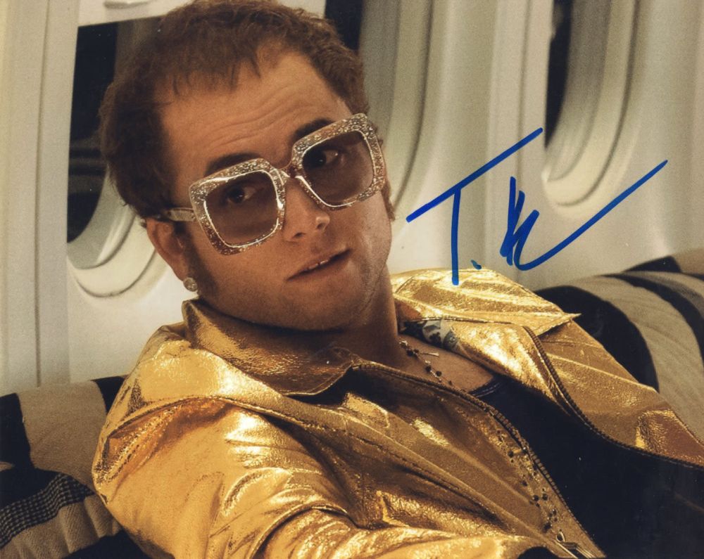 Lot 551: Elton John movie 'Rocketman' scene 8x10 photo signed...