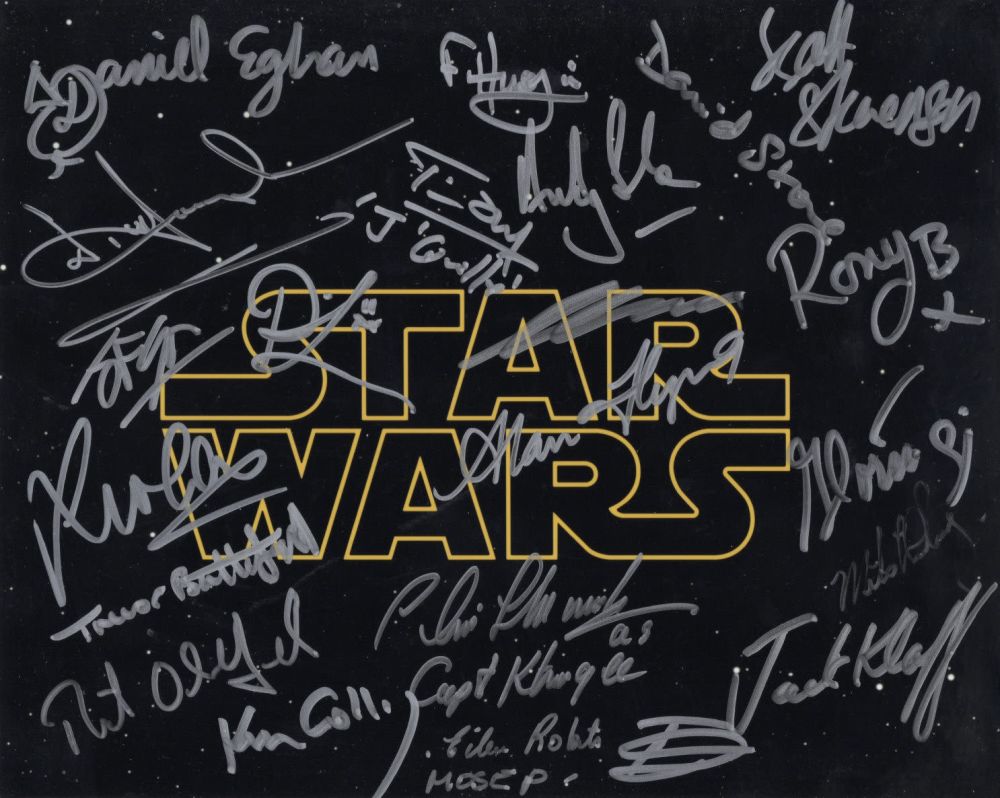 Lot 583: Star Wars 8x10 inch logo photo signed by...
