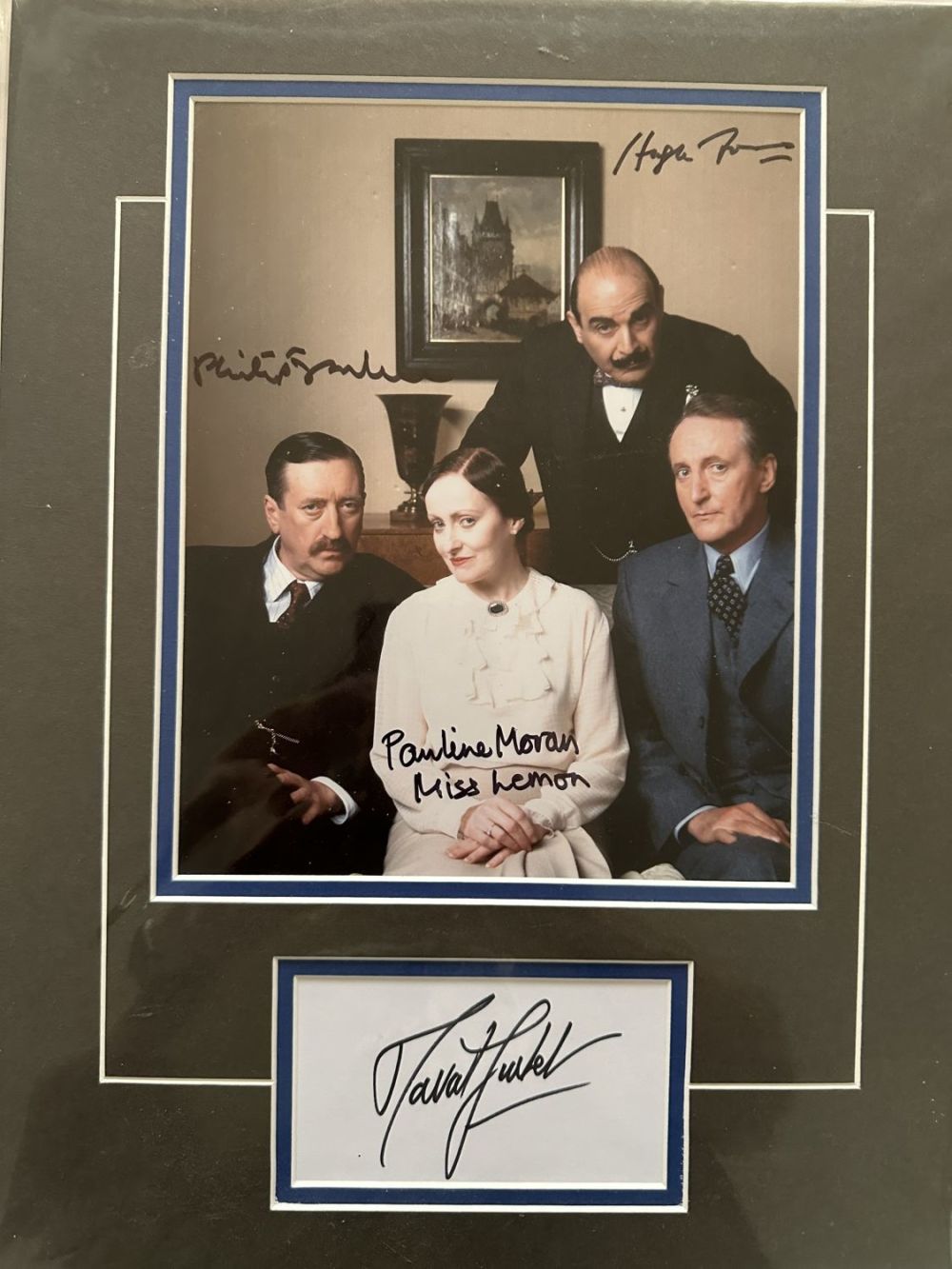 Lot 590: Poirot cast signed display consisting of a card...