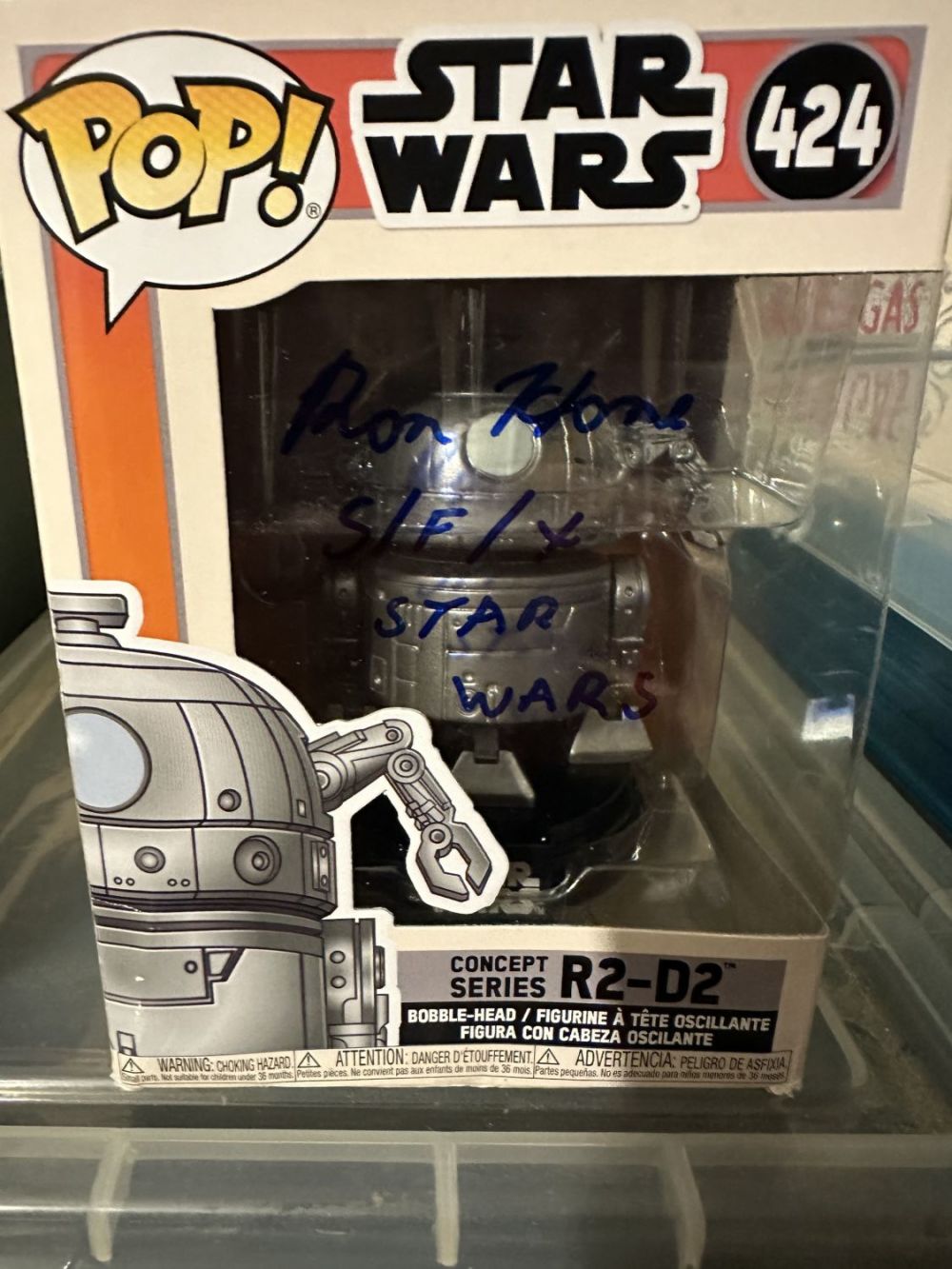 Lot 599: Star Wars pop vinyl R2-D2 figure signed to...