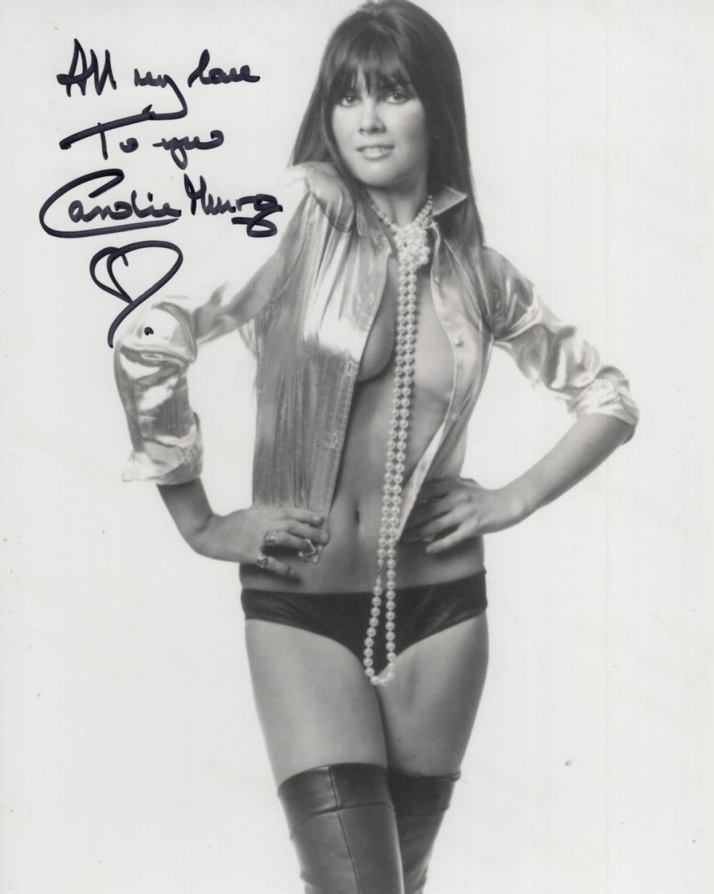 Lot 676: James Bond actress Caroline Munro stunning signed sexy...