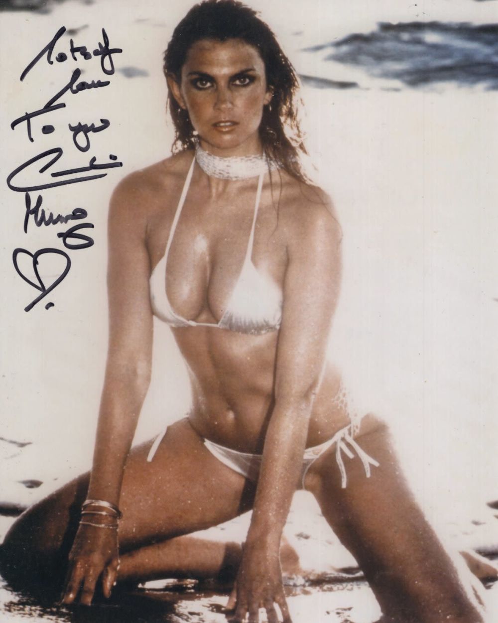 Lot 677: James Bond actress Caroline Munro stunning signed sexy...