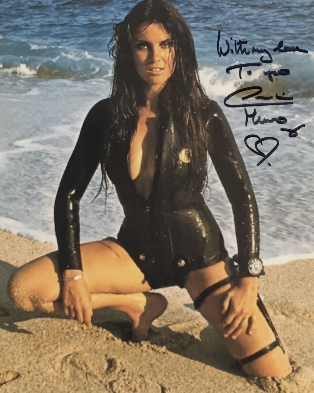 Lot 686: James Bond actress Caroline Munro stunning signed sexy...