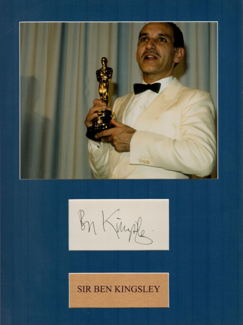 Lot 64: Ben Kingsley 16x12 inch mounted signature piece includes...