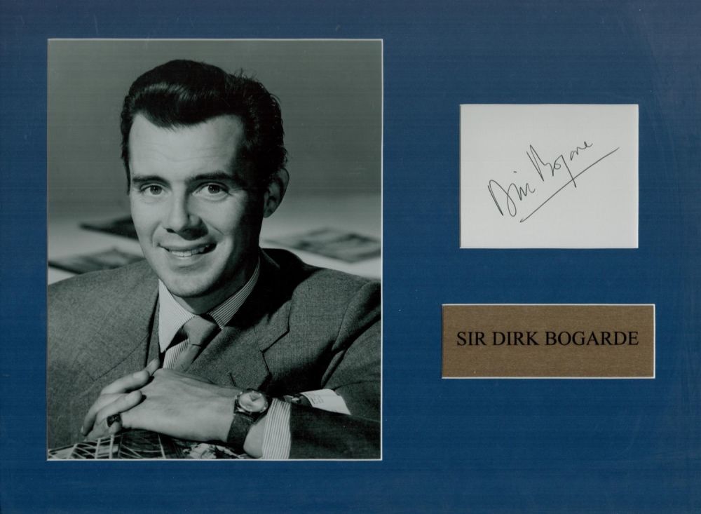 Lot 92: Sir Dirk Bogarde 16x12 inch mounted signature piece...