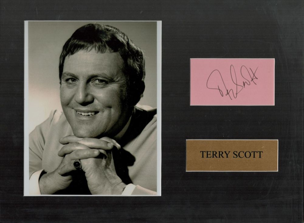 Lot 95: Terry Scott 16x12 inch mounted signature piece includes...