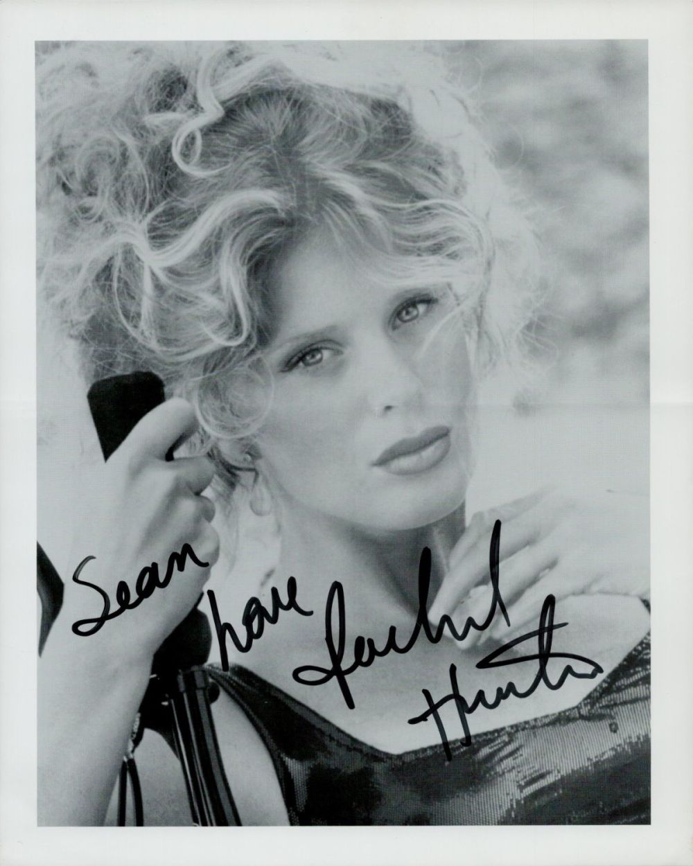 Lot 118: Rachel Hunter signed 10x8 inch black and white...