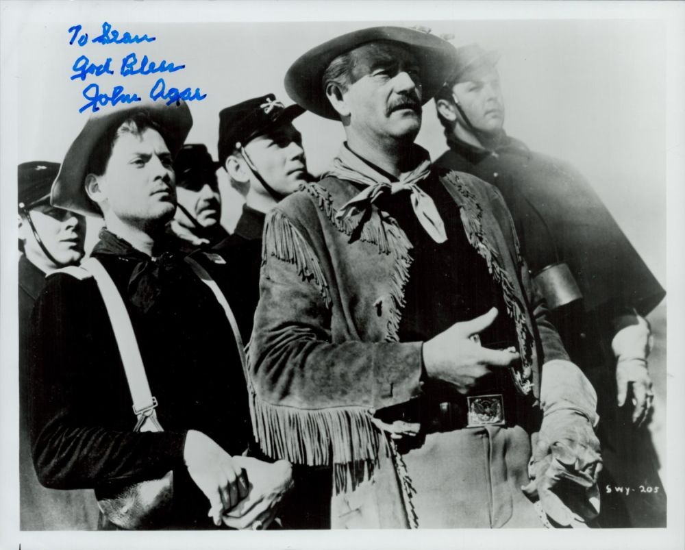 Lot 156: John Agar signed 10x8 inch black and white...
