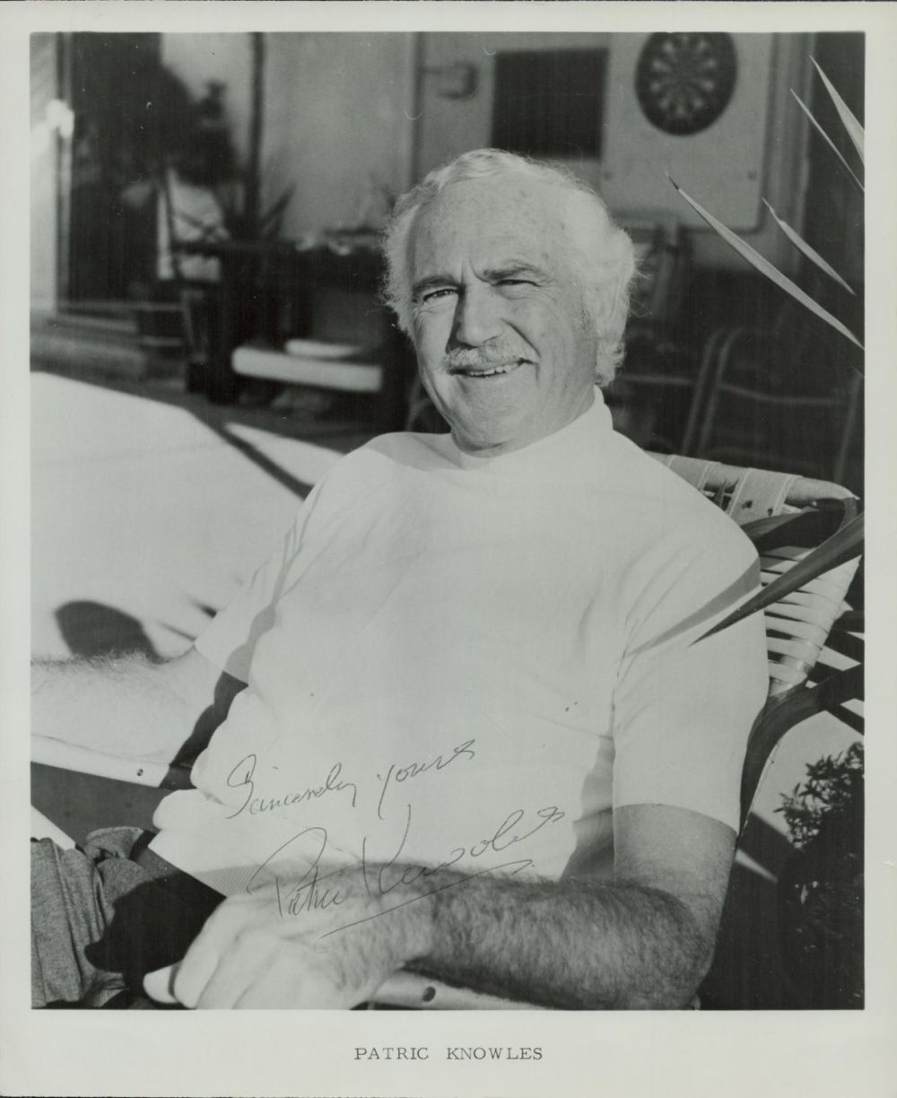 Lot 162: Patric Knowles signed 10x8 inch black and white...
