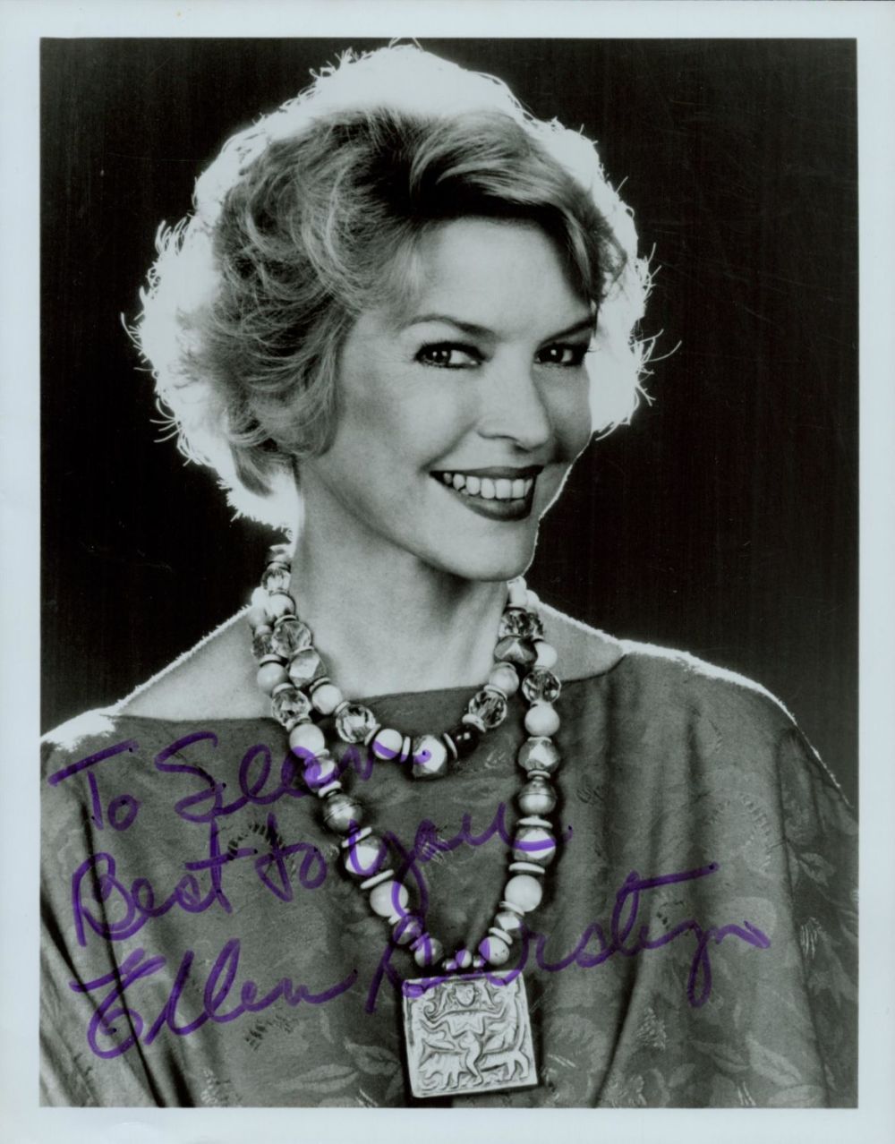 Lot 167: Ellen Burstyn signed 10x8 inch black and white...