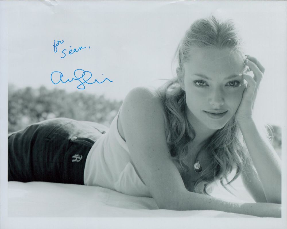 Lot 168: Amand Seyfried signed 10x8 inch black and white...
