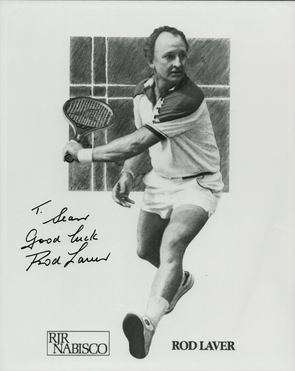 Lot 172: Rod Laver signed 10x8 inch black and white...
