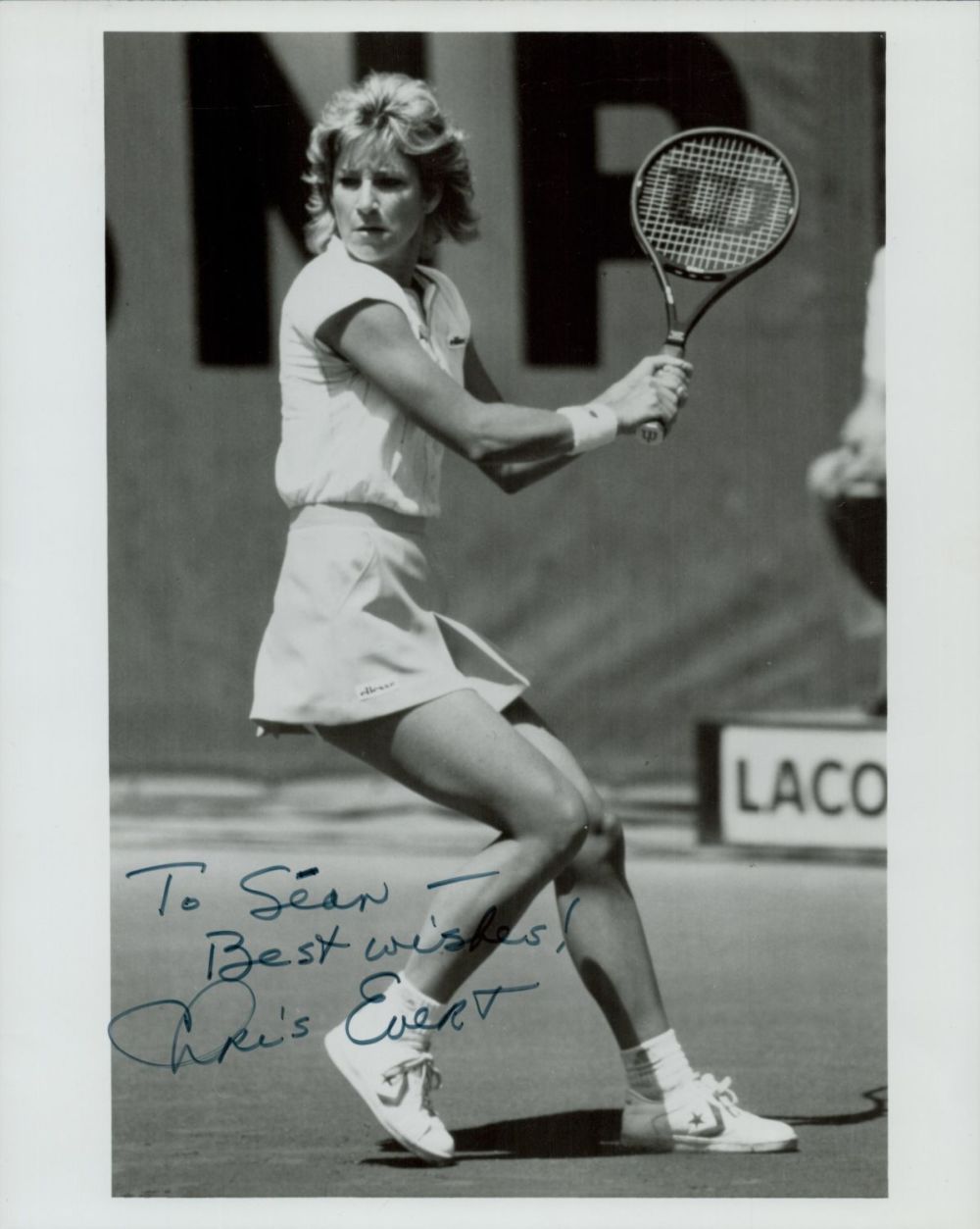 Lot 173: Chris Evert signed 10x8 inch black and white...