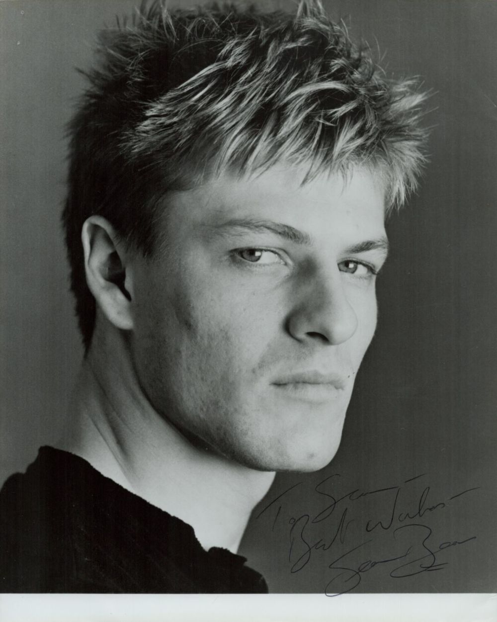 Lot 185: Sean Bean signed 10x8 inch black and white...